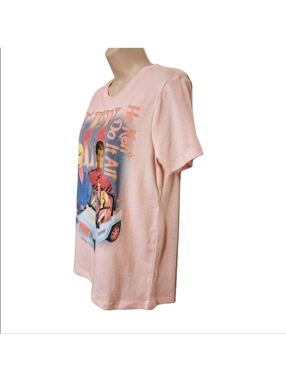 Love Tribe Barbie Ken Graphic Tee Pink Blue Crew Neck Small - Picture 3 of 8